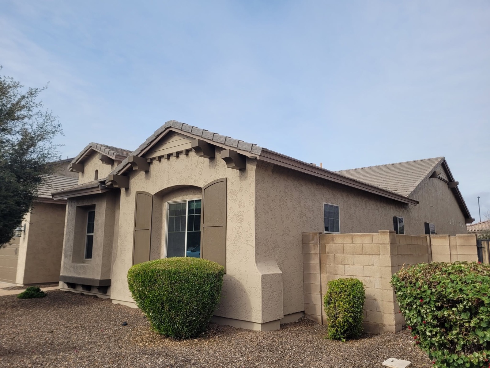 Freshly repainted home exterior