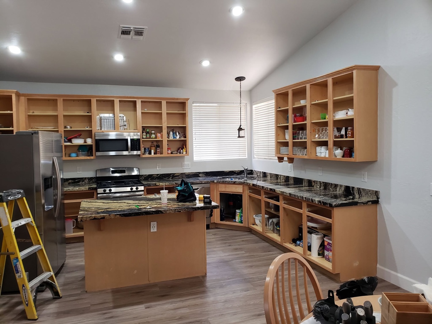 Kitchen cabinets before refinishing